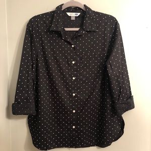 Old Navy Black and White Polka Dot Blouse